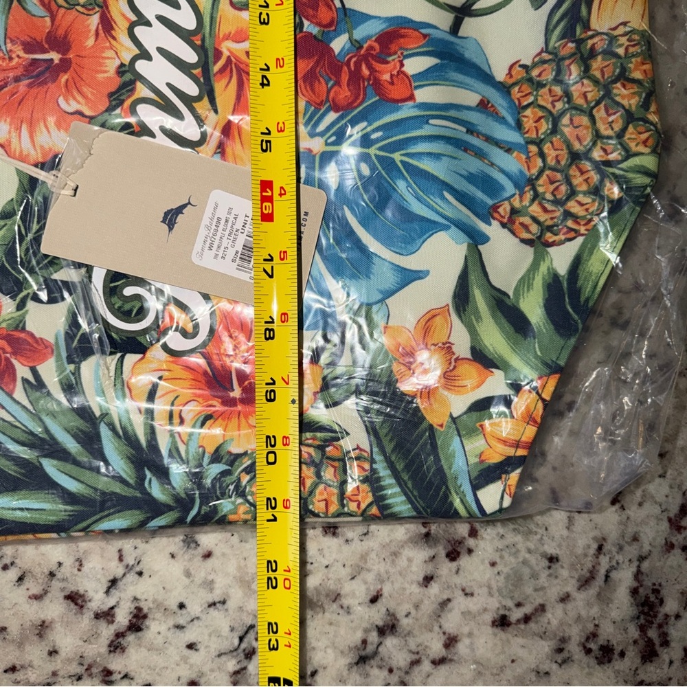 NWT Tommy Bahama Pineapple Blooms Tote Tropical Floral Unopened Bag New - Picture 6 of 8